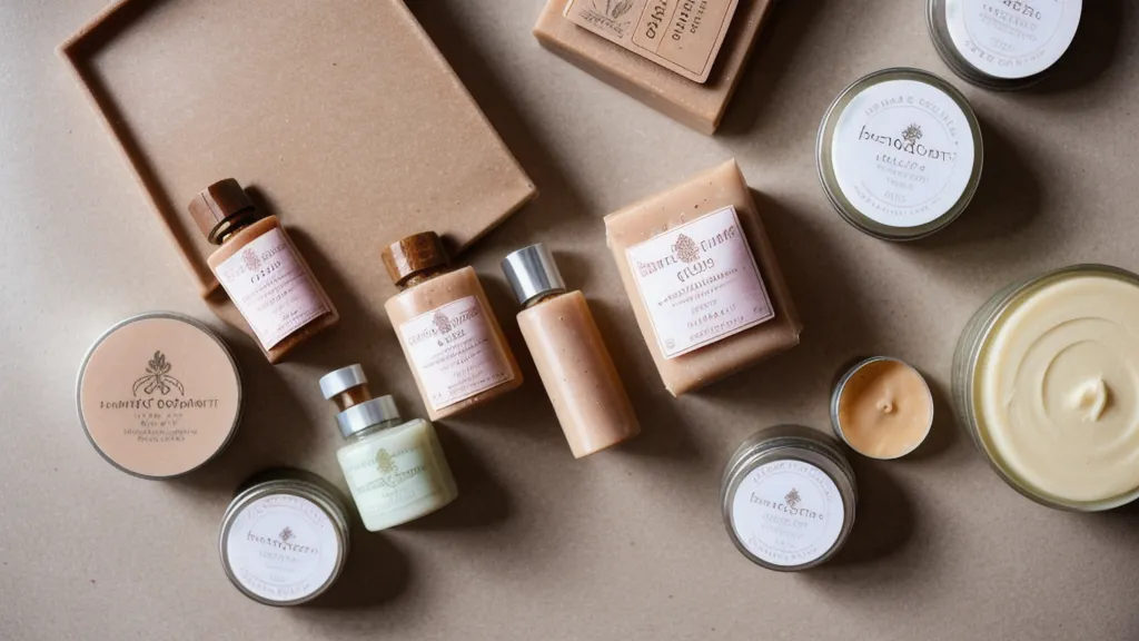 Emprendedora procesando un pago con tarjeta en su puesto de cosmética natural.