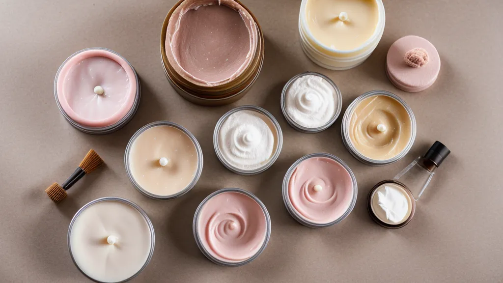 Emprendedora revisando sus productos de cosmética artesanal terminados y sellados.
